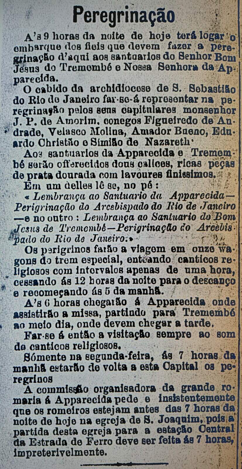 Arquivo / Arquidiocese do RJ