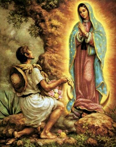 A Virgem de Guadalupe e o índio Juan Diego 