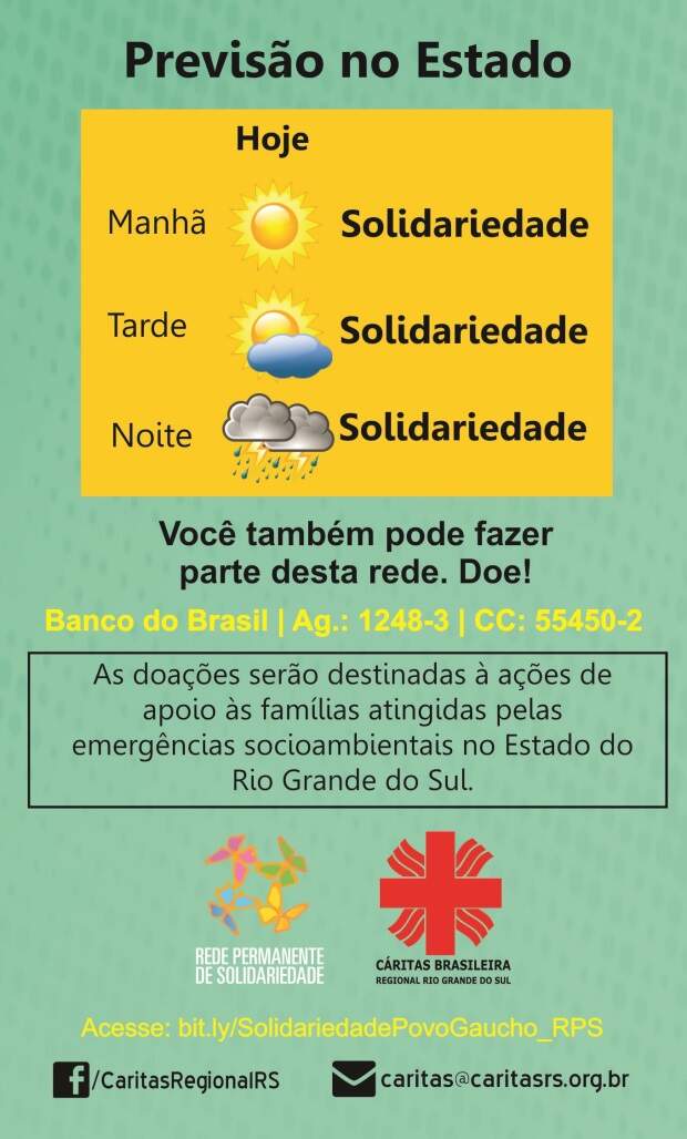 Campanha da C&aacute;ritas RS - chuvas