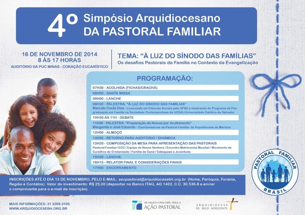 Belo Horizonte realiza 4&ordm; Simp&oacute;sio da Pastoral Familiar