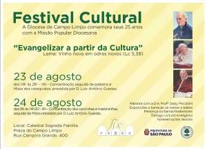 Festival Cultural fará parte das comemorações do Jubileu da Diocese de Campo Limpo