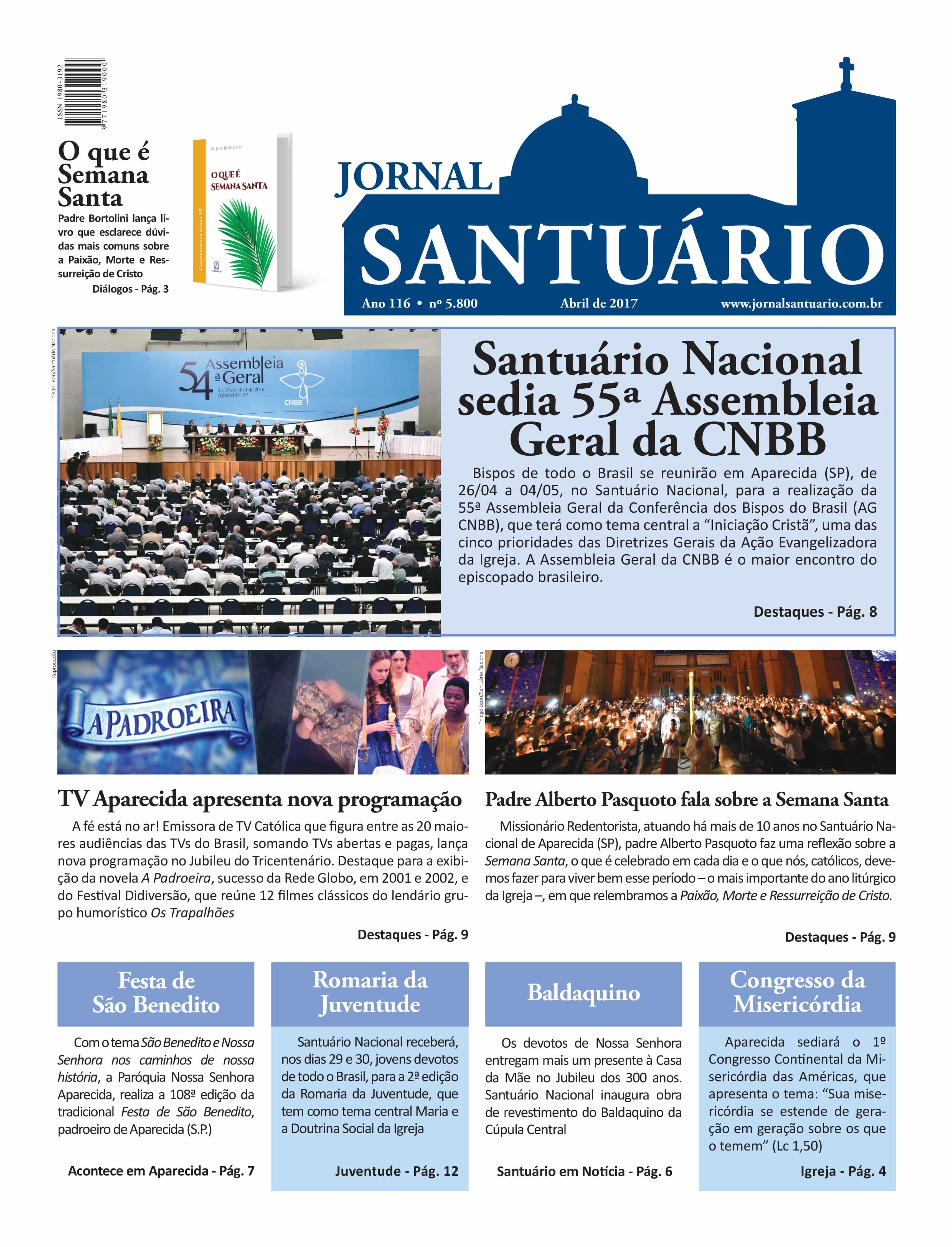 Capa JS 5800 Abril 2017 Jornal Santuário