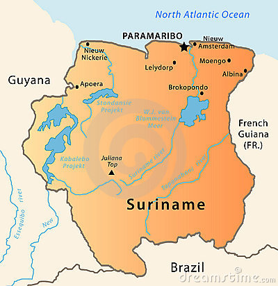 Mapa do Suriname