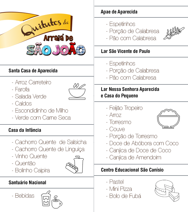 Comidas típicas do Arraiá Comidas típicas do Arraiá